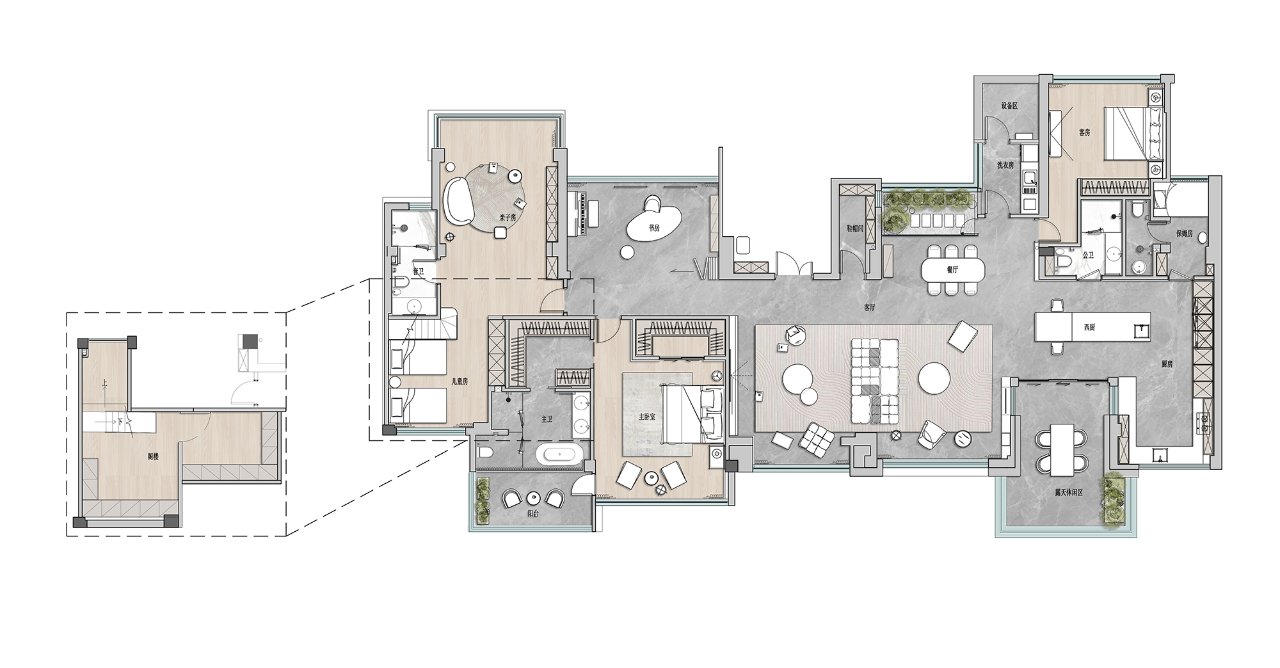 余颢凌新作｜成都麓湖 330㎡ 大平层，书写温润与优雅-93