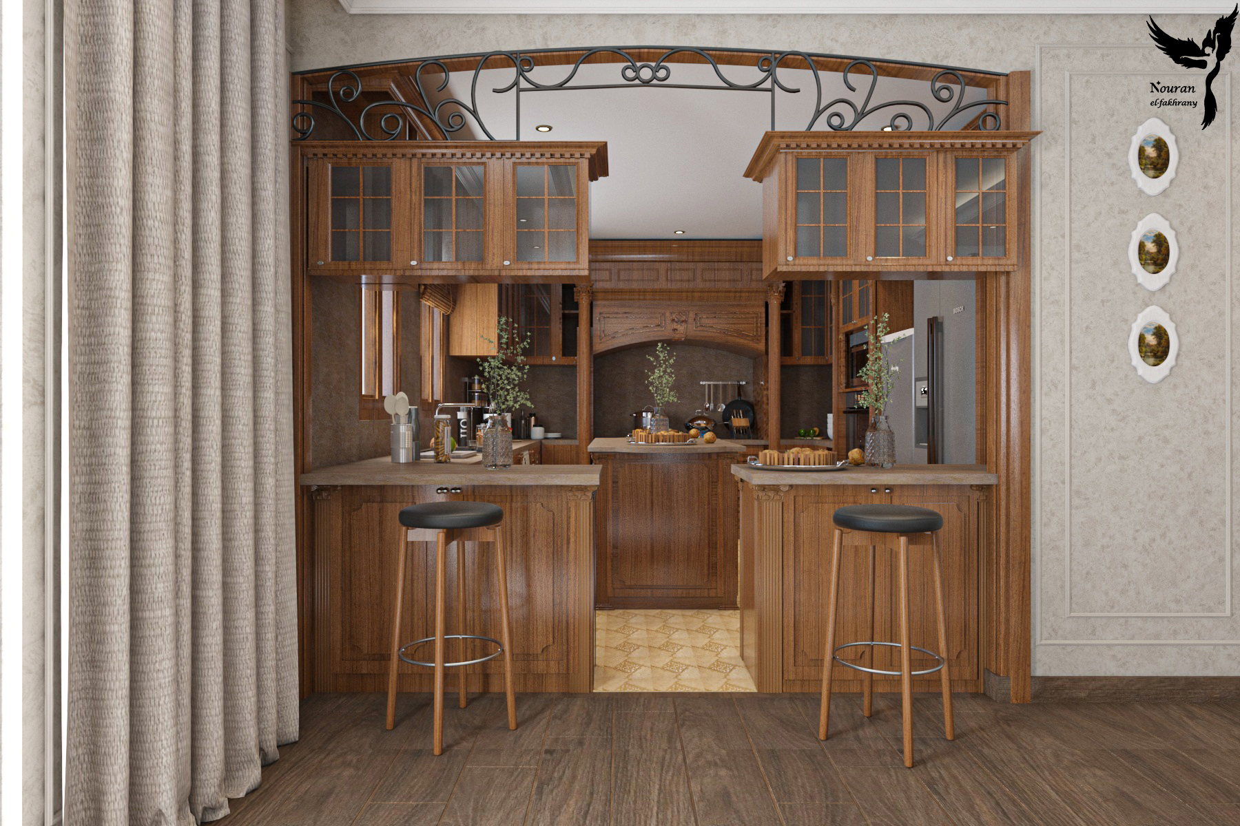 Kitchen and living room in a villa in Mountain View-1