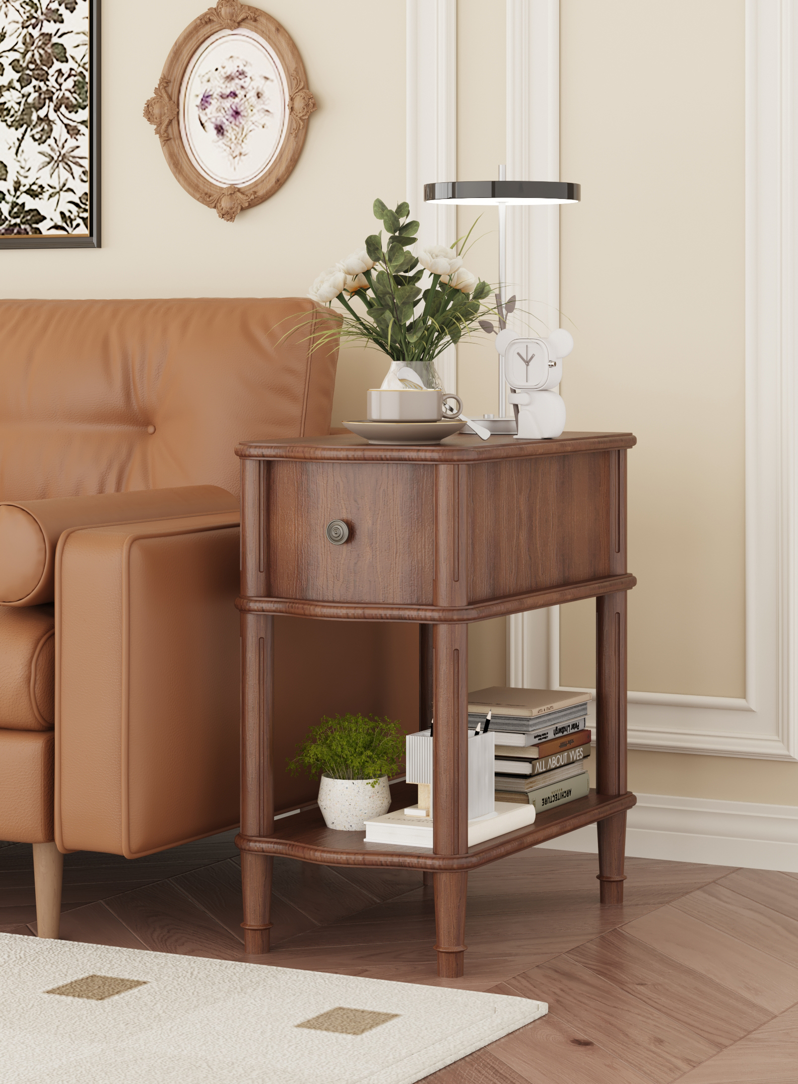 一款沙发边柜的建模渲染-1