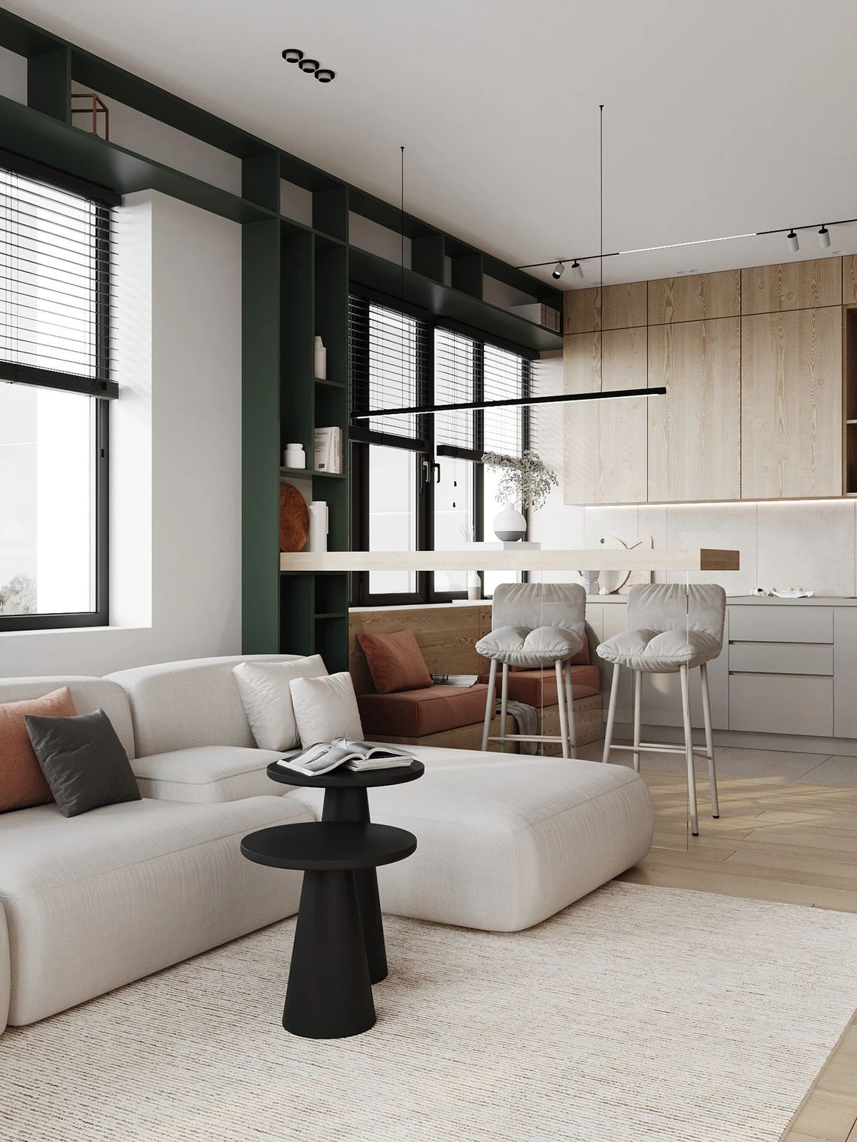 简约之美 · Екатерина Кузнецова 的一居室公寓设计丨Simple Form Interiors-14