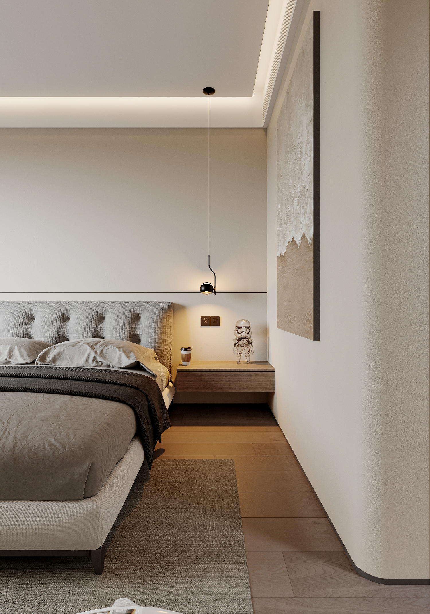 现代极简客厅卧室设计-14