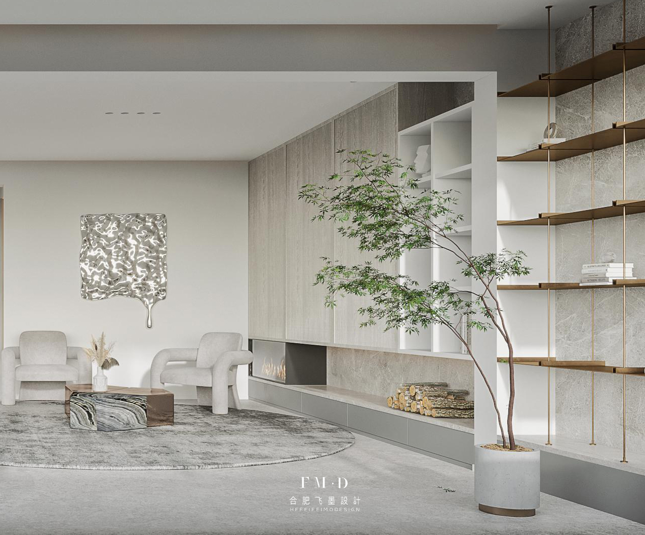 合肥 260㎡现代休闲风叠墅,打造三口之家生活艺术空间-21