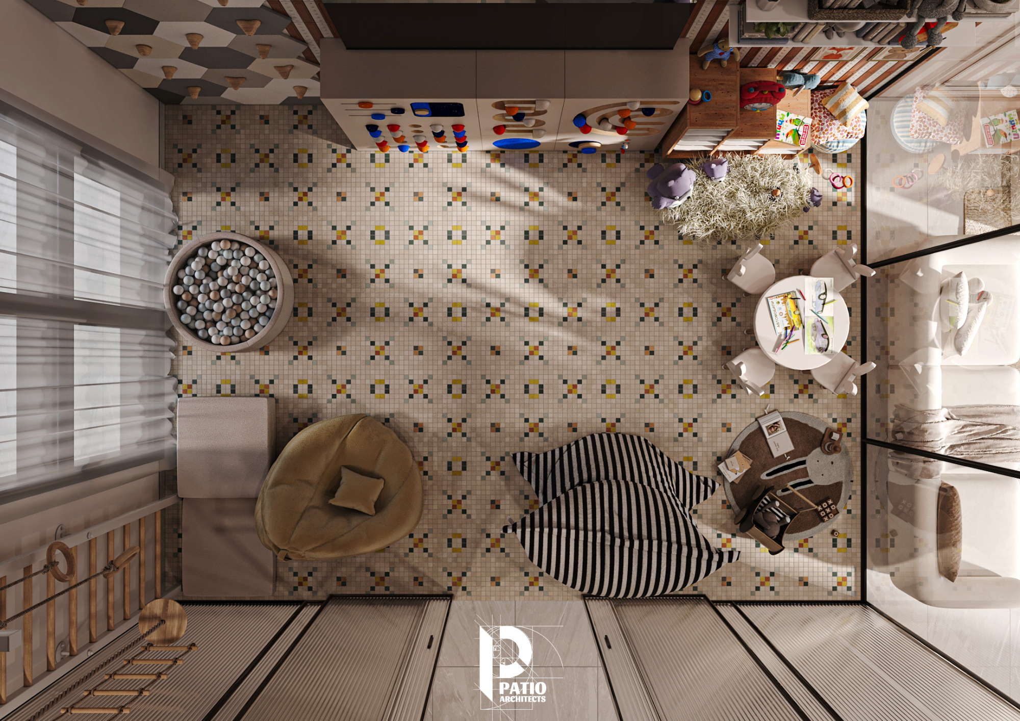 Living Room & Kids Gaming Area Interior Design Concept-20