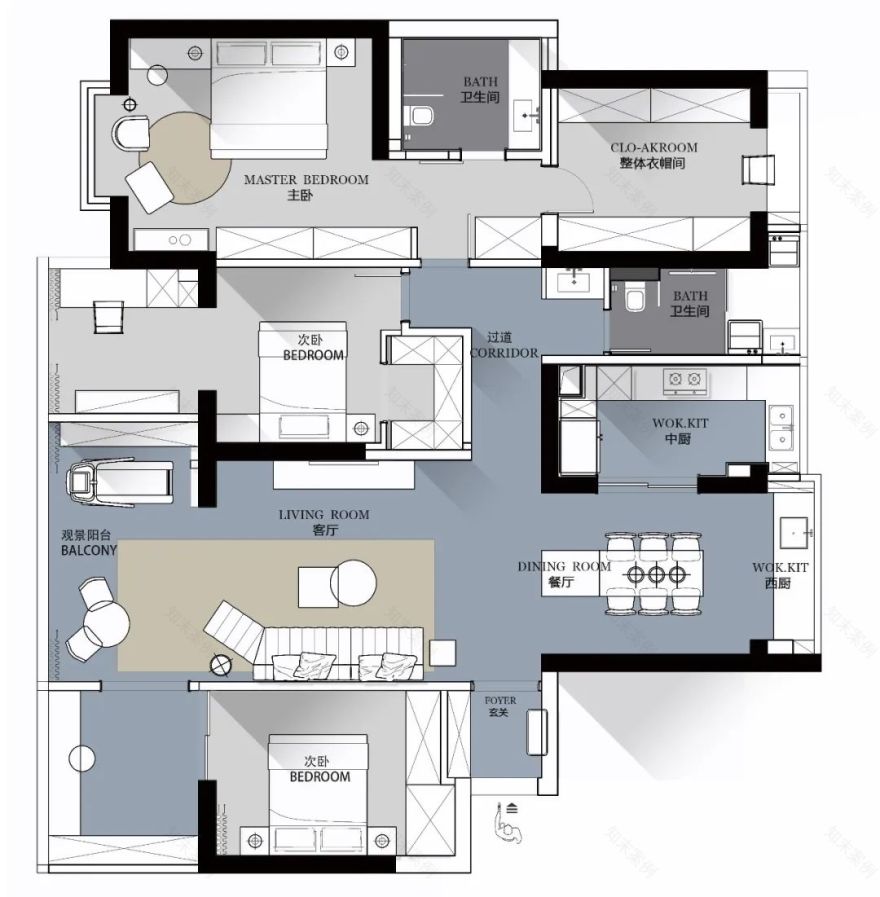 法式奶油风平层丨麻吉家装定制-38