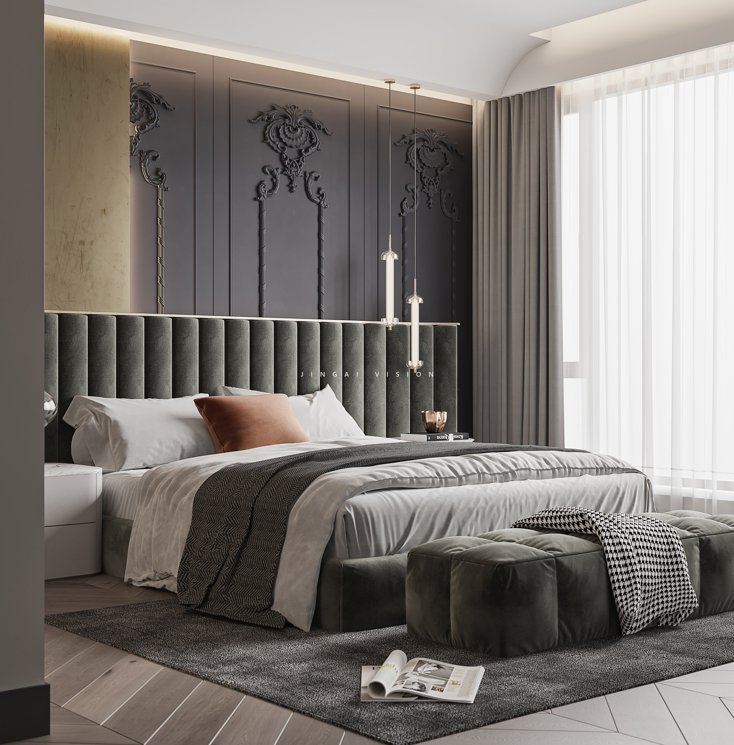 现代法式轻奢平层设计-6