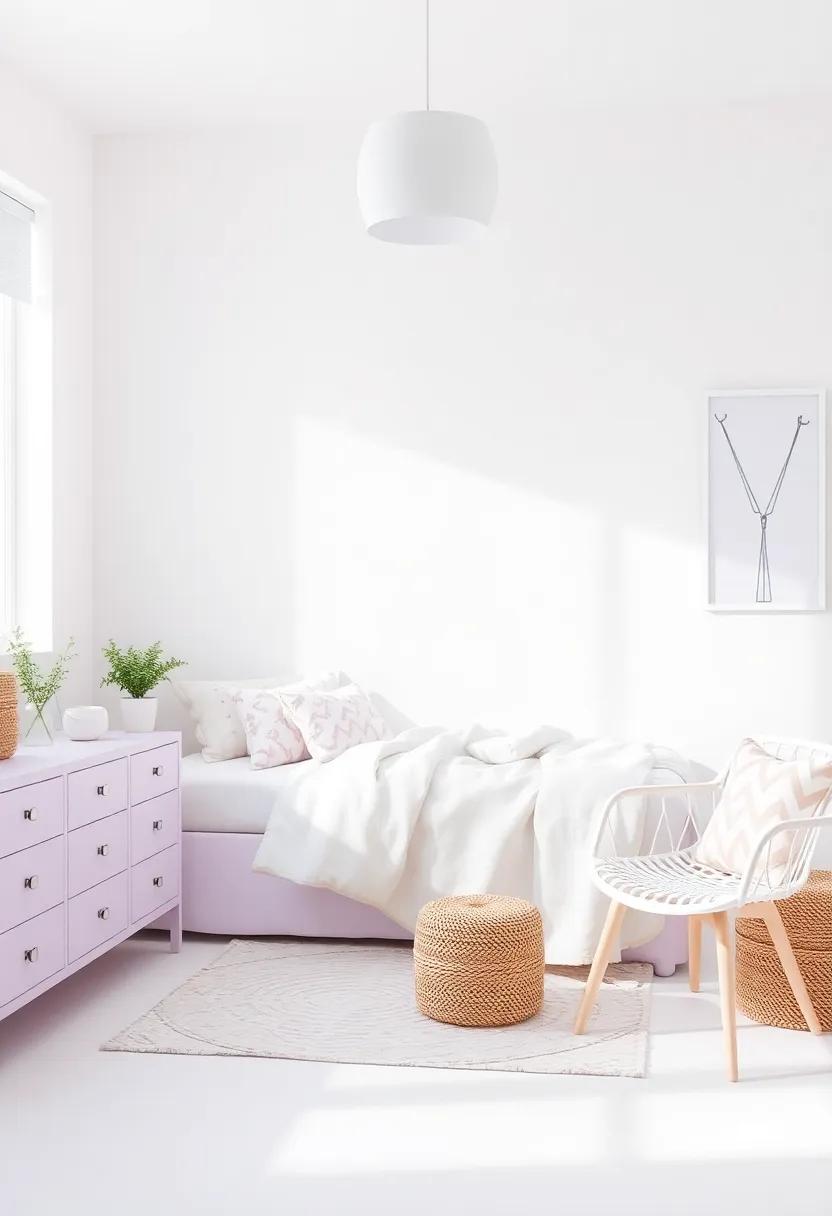 设计梦幻紫丁香与白色少女青少年房间-140