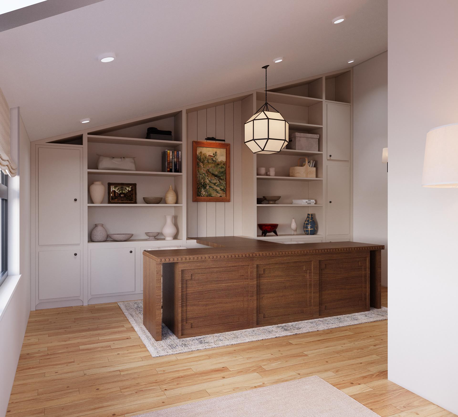 Walnut & White Residential Workspace-1