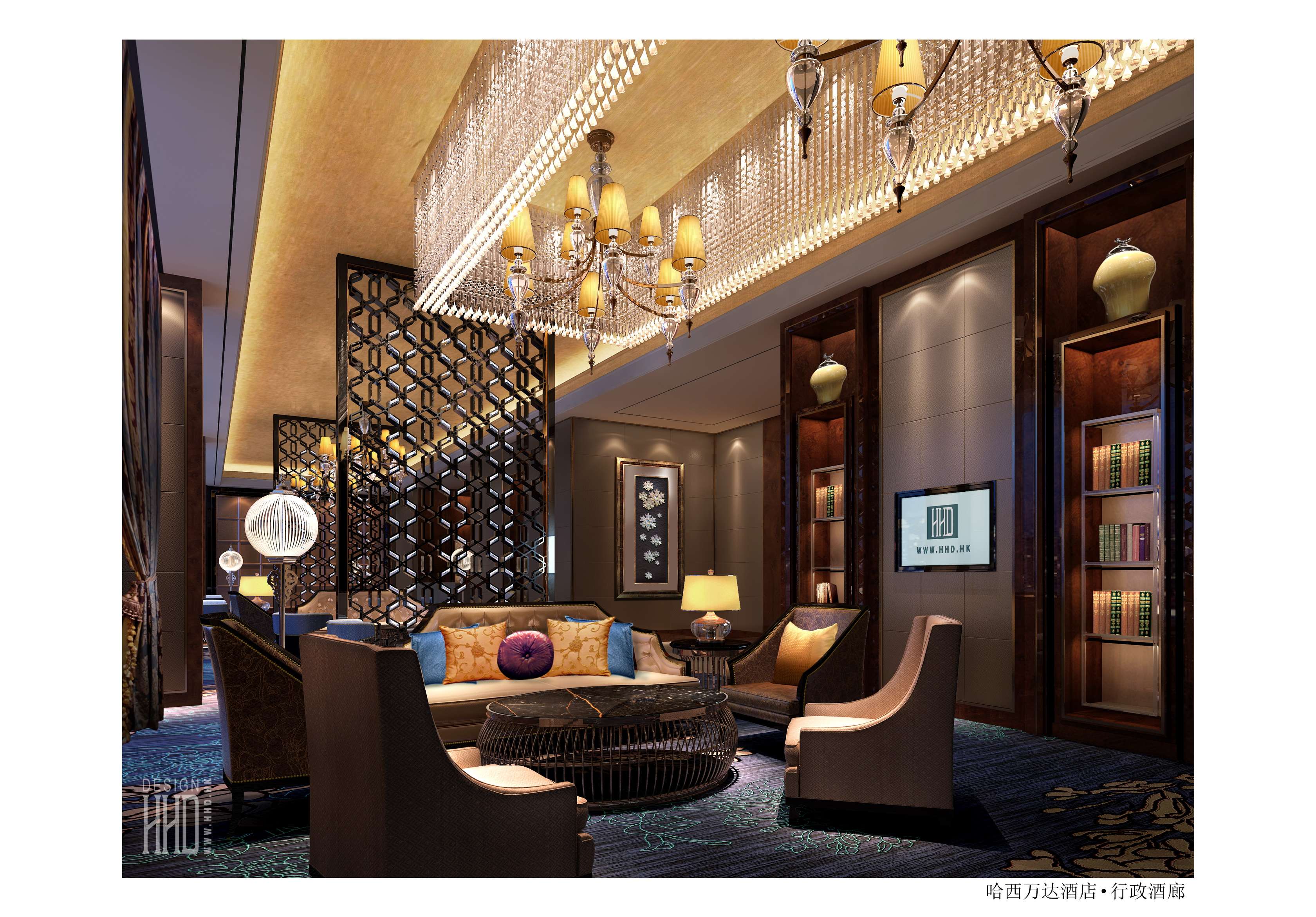 HHD设计－哈西万达五星酒店公共区域CAD施工图+效果图 926M-6