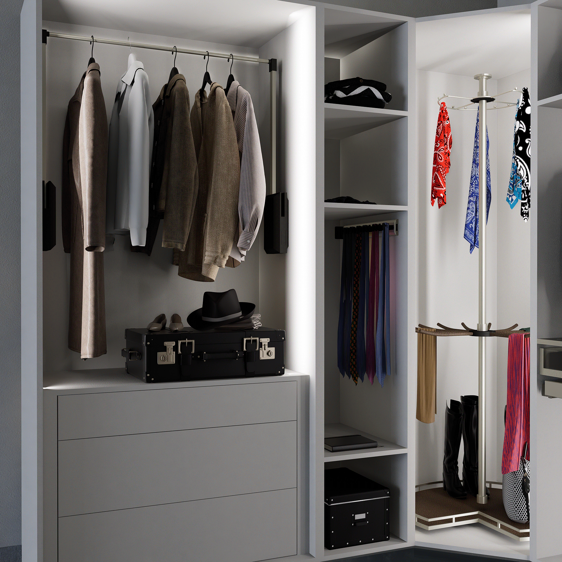 步入式衣帽间及衣柜设计-15
