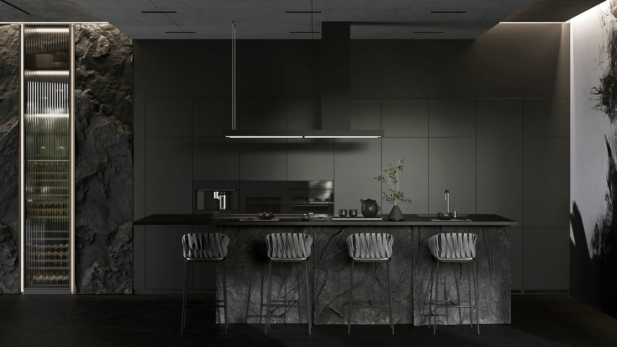 高级黑色系住宅设计-7