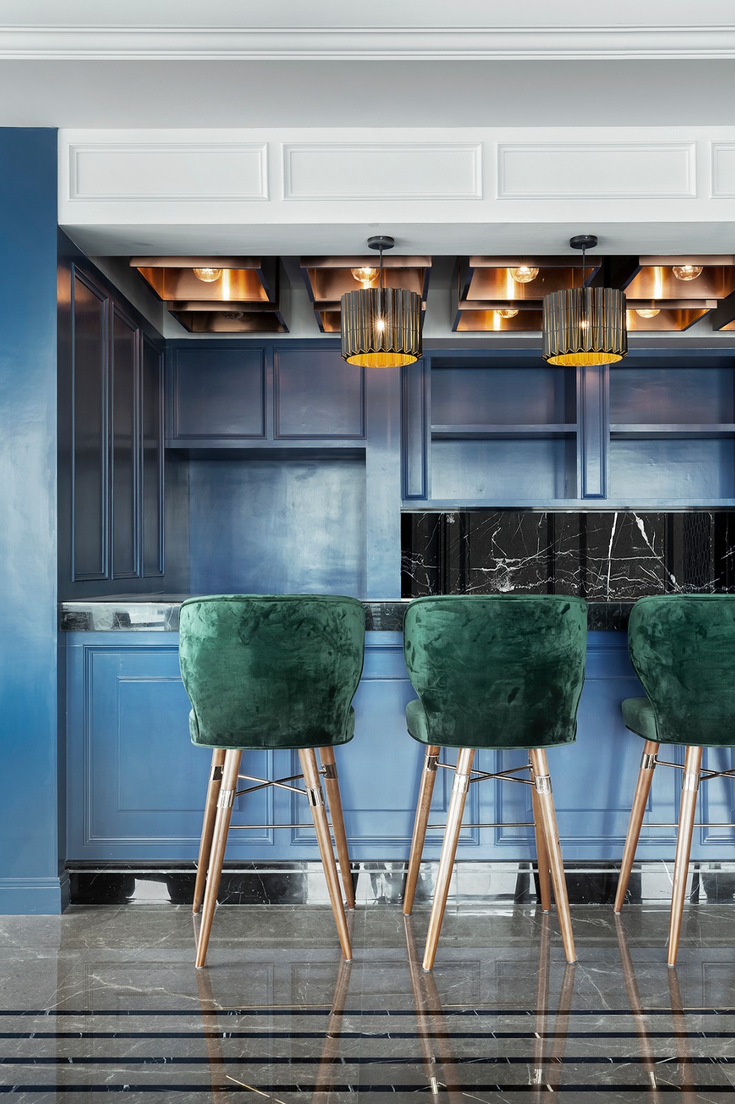 黄铜 复古蓝，营造现代精致空间  太合南方设计-16