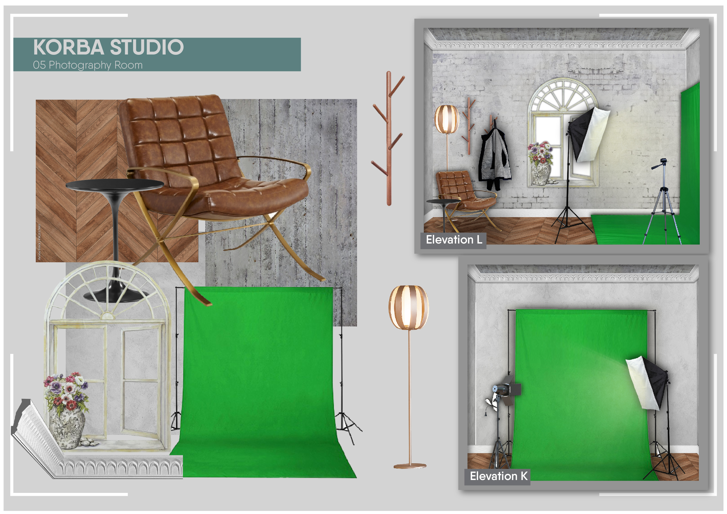 Photography Studio 2D Interior Design & Mood Board-34