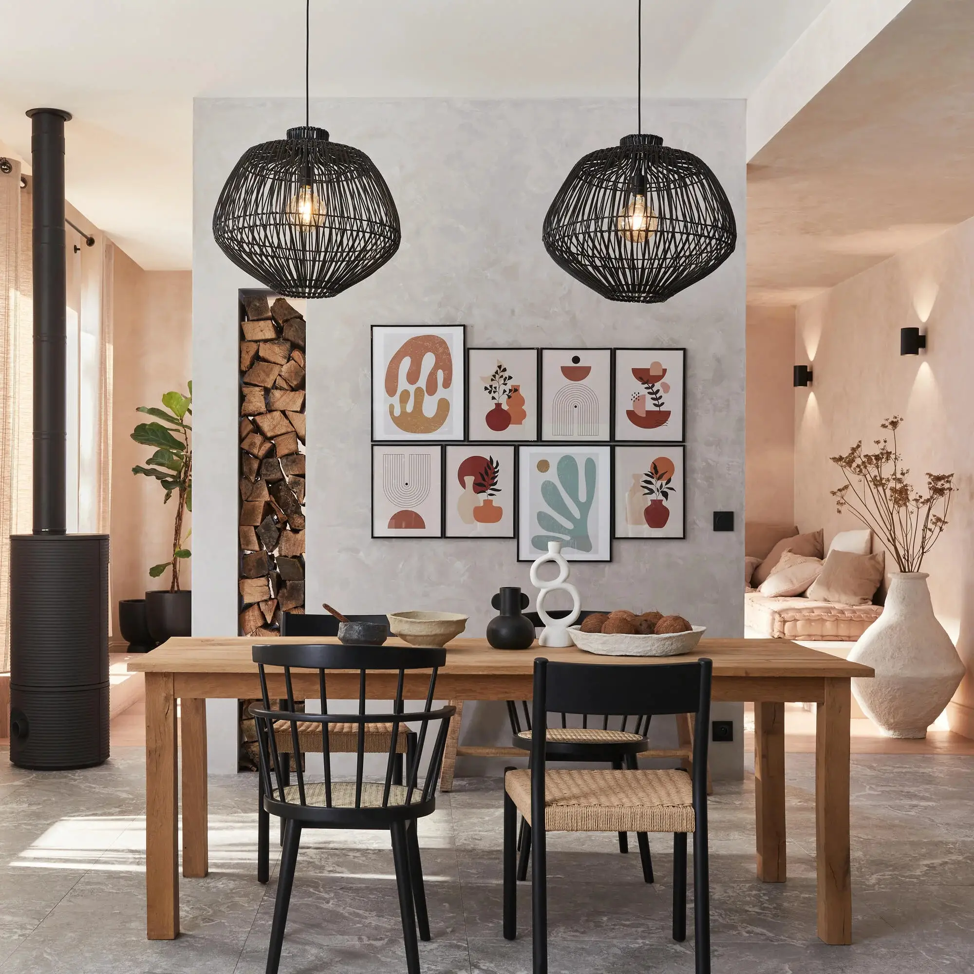 混搭风格客厅与餐厅设计-15