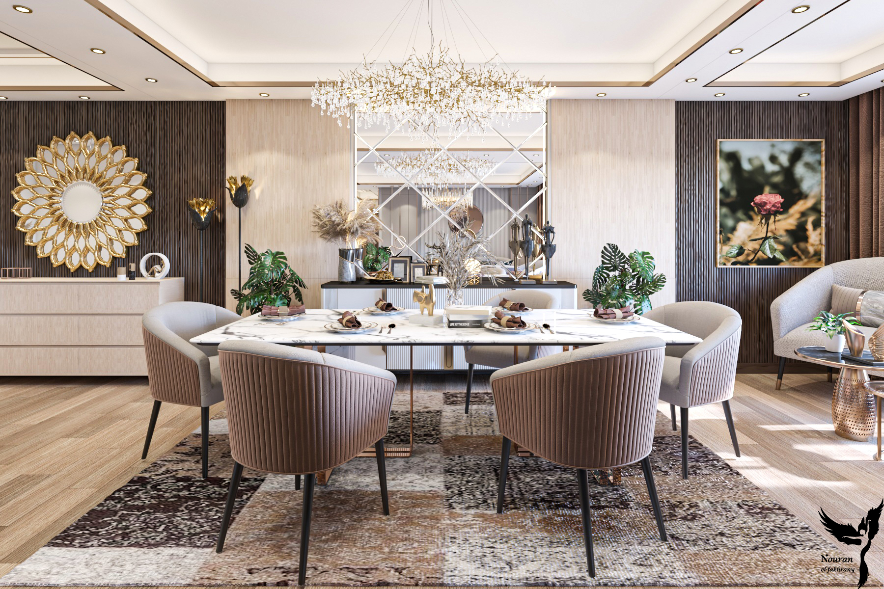 Dining and living room in an apartment in Cairo-1