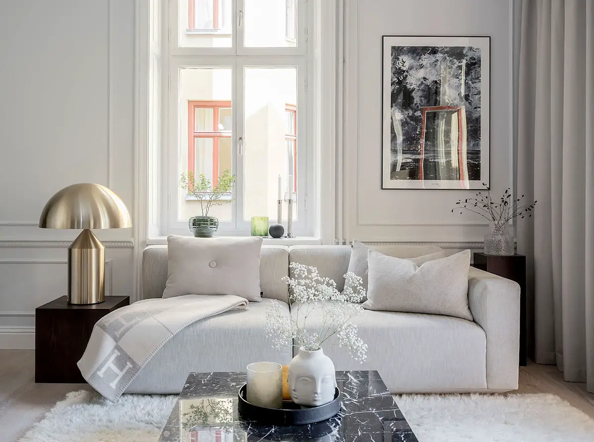 瑞典 66m2 优雅公寓设计-4