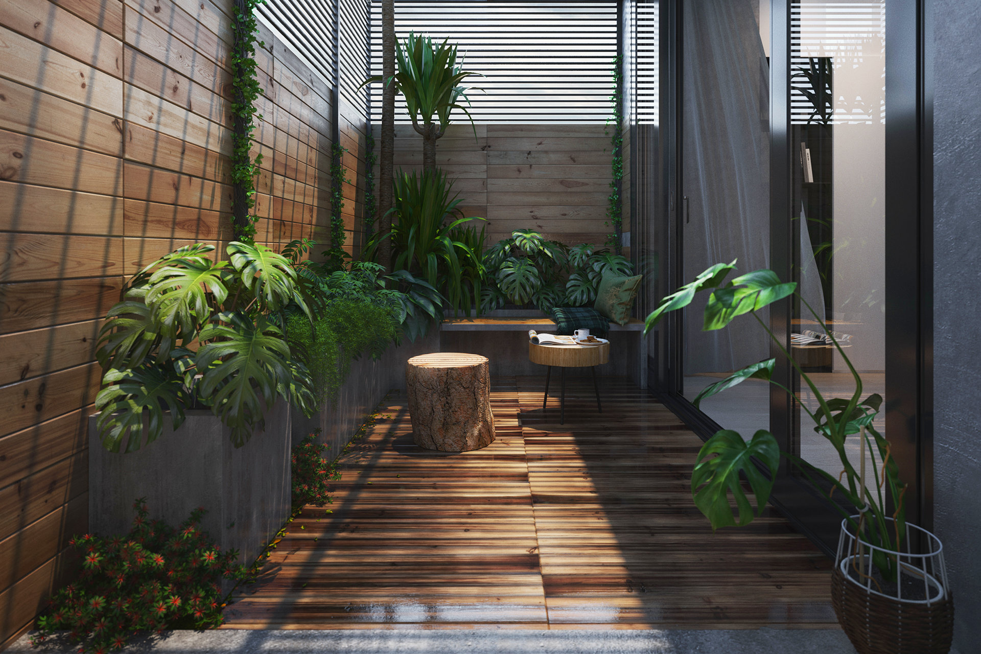 原木与植物的完美结合，打造自然派家居空间-8