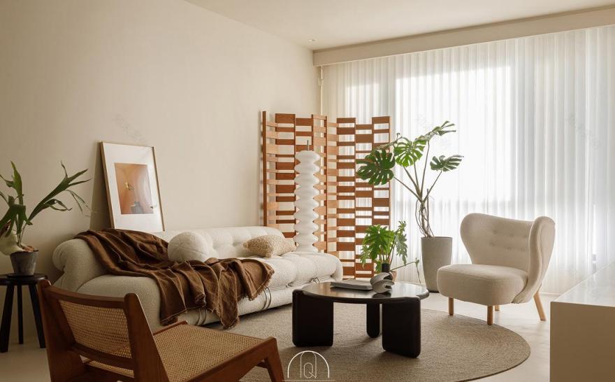 奶油色调平层精装房改造-8