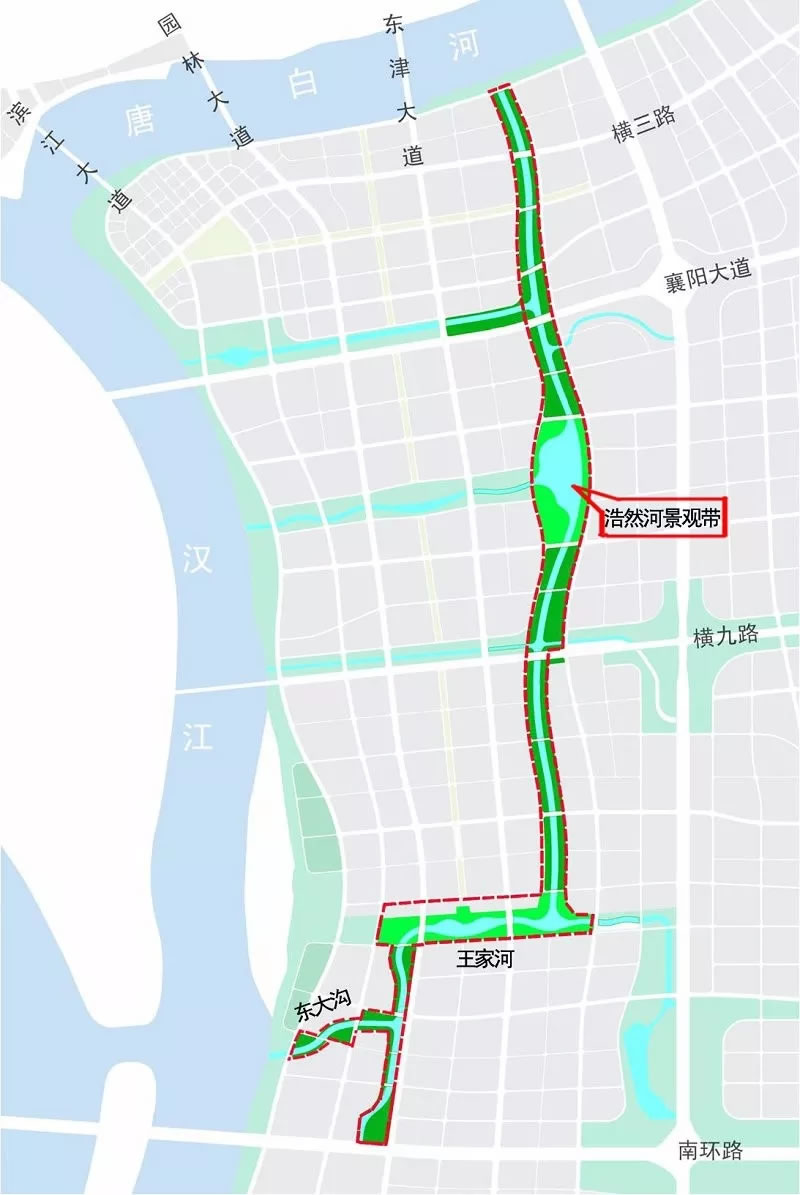 襄阳市东津新区浩然河景观带绿化设计-26