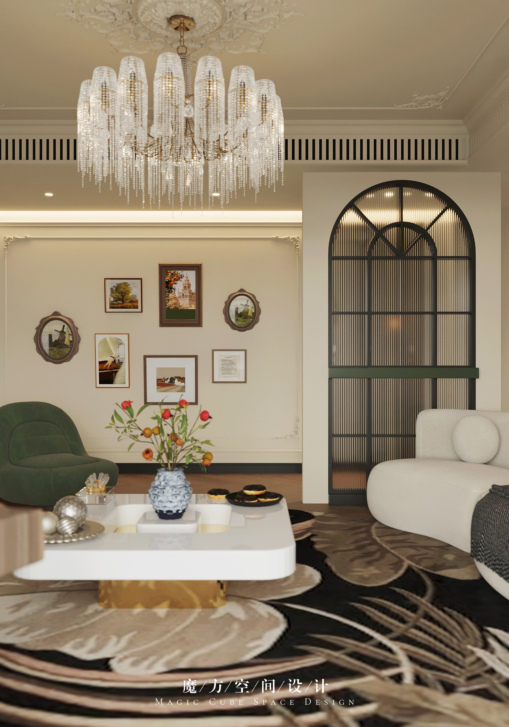 义乌•法式复古别墅设计丨中国丨魔方空间设计-15