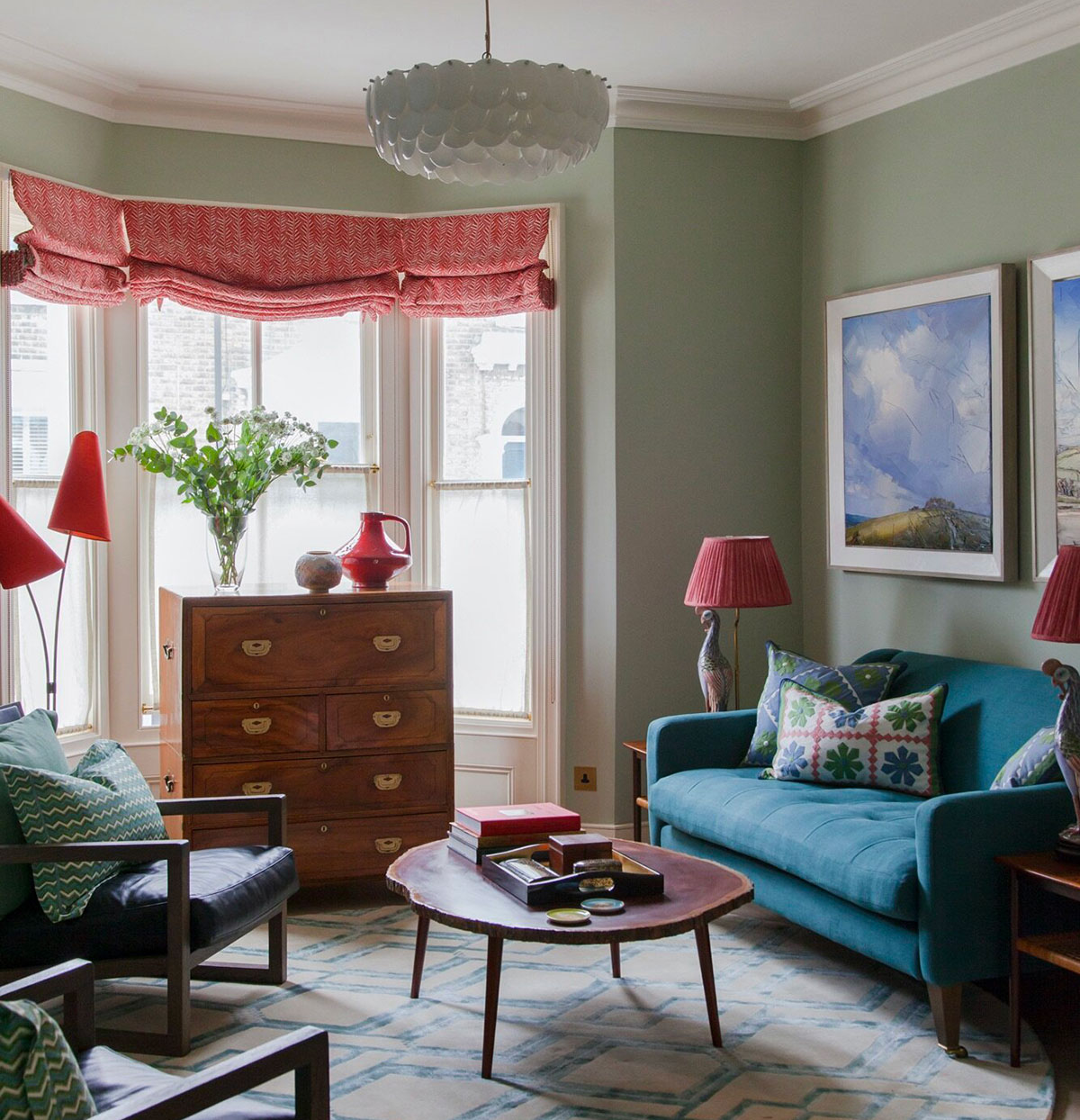 西伦敦蓝色红调活力家居设计-1