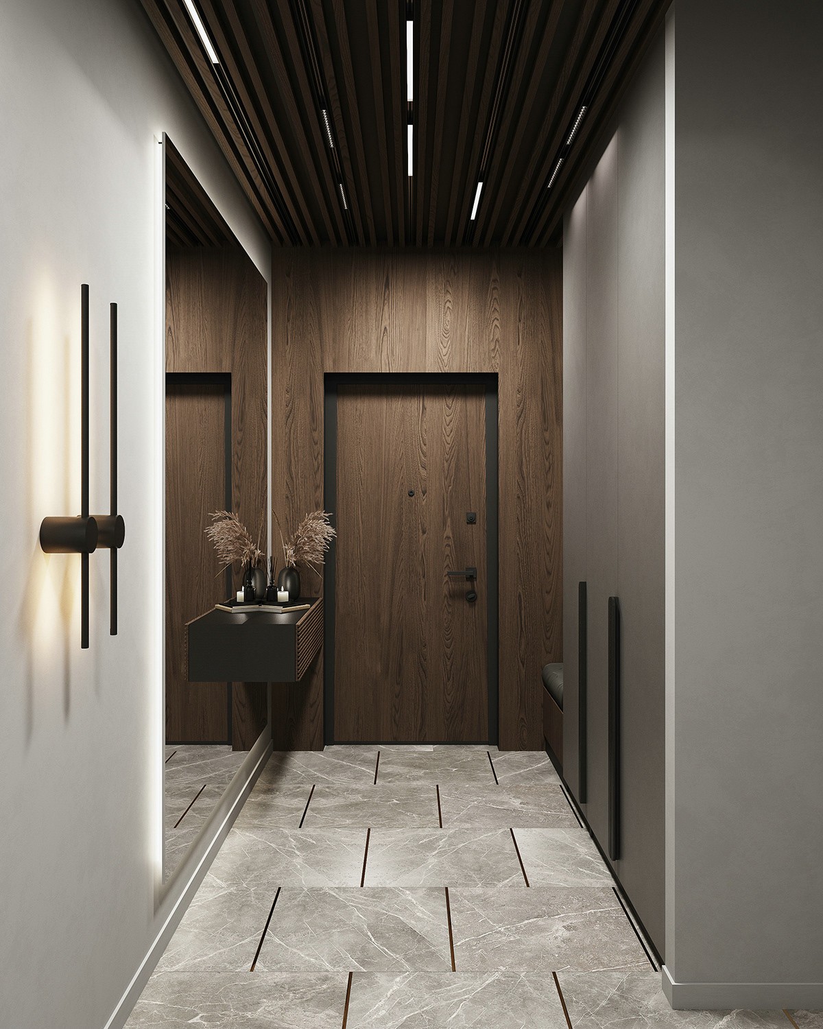 莫斯科87㎡ 暗色系空间设计-0