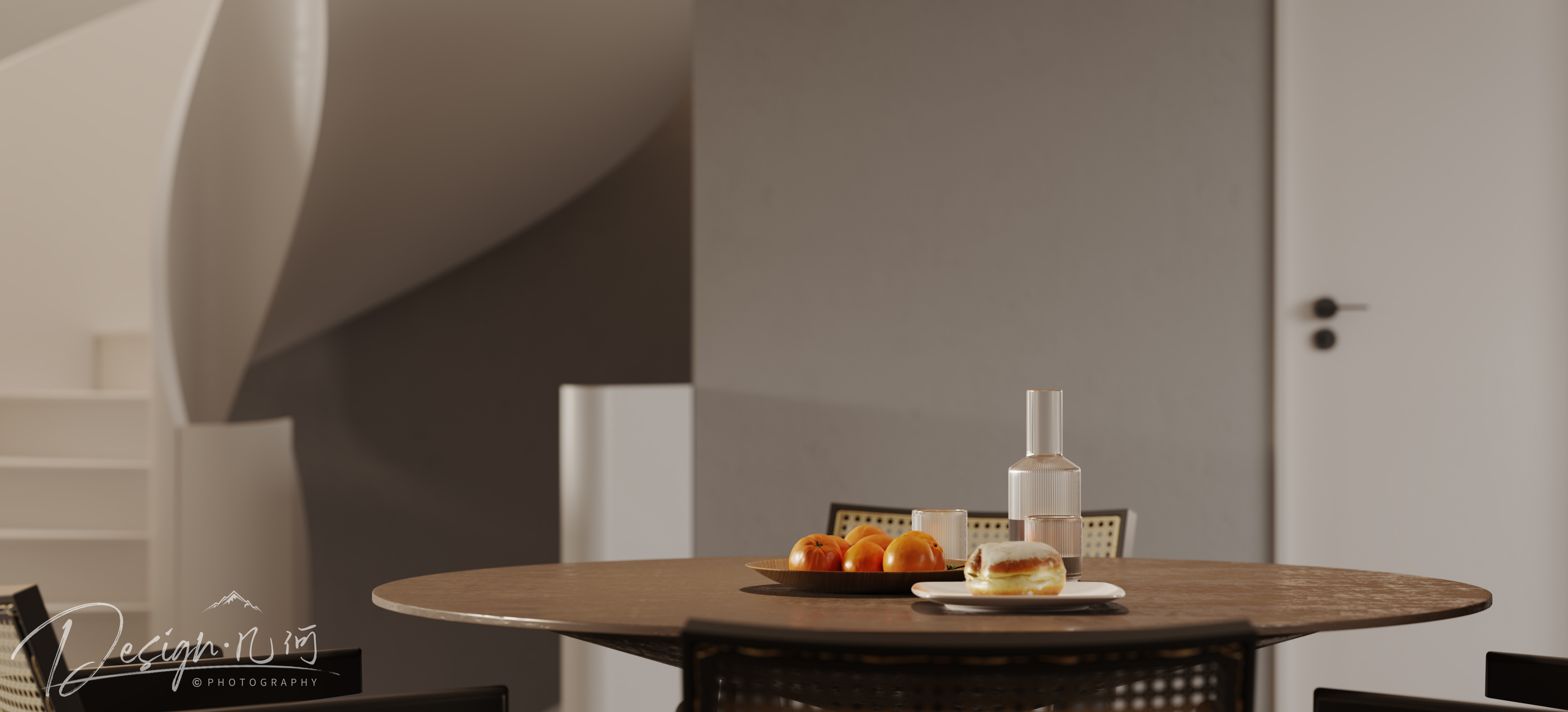 几何空间视觉表现 | 国建翠园现代客餐厅-6