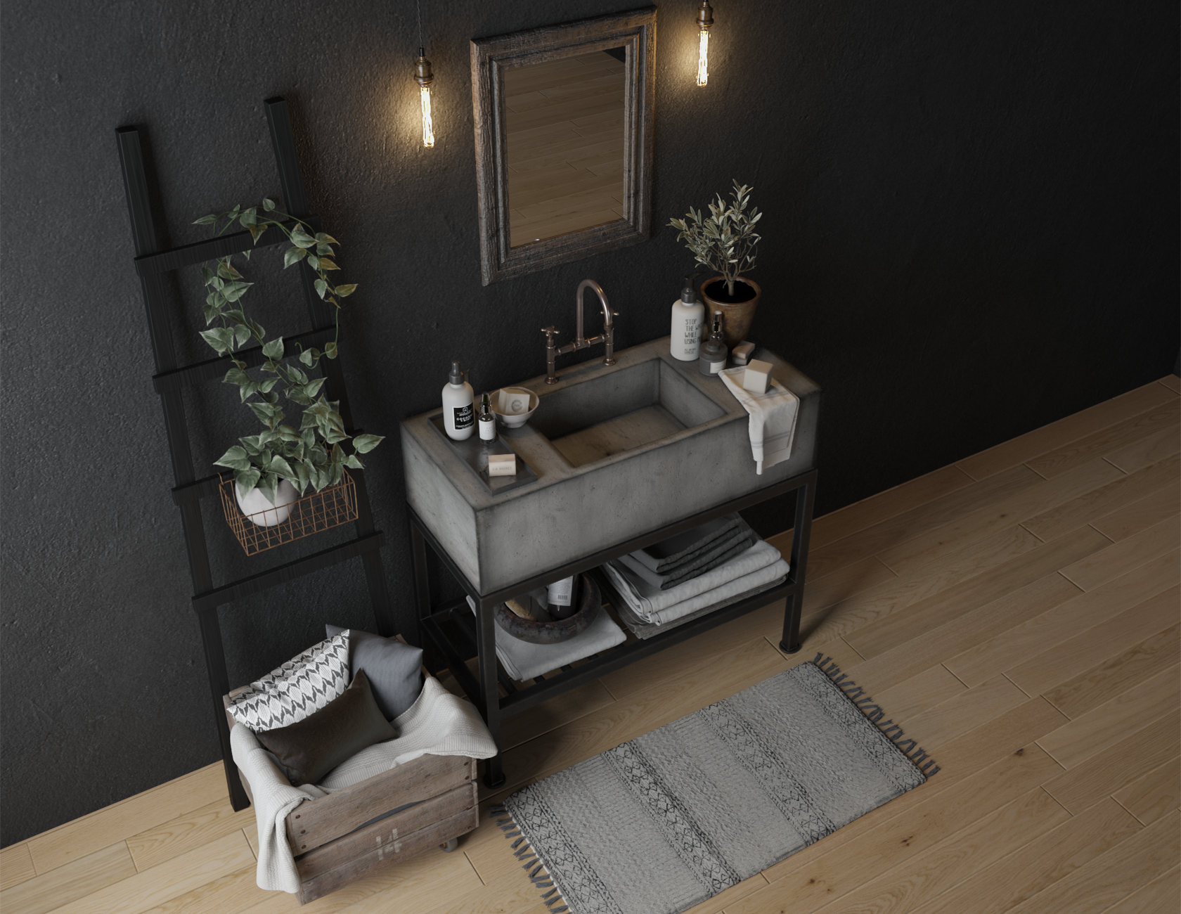 Modern Medieval Washroom-1