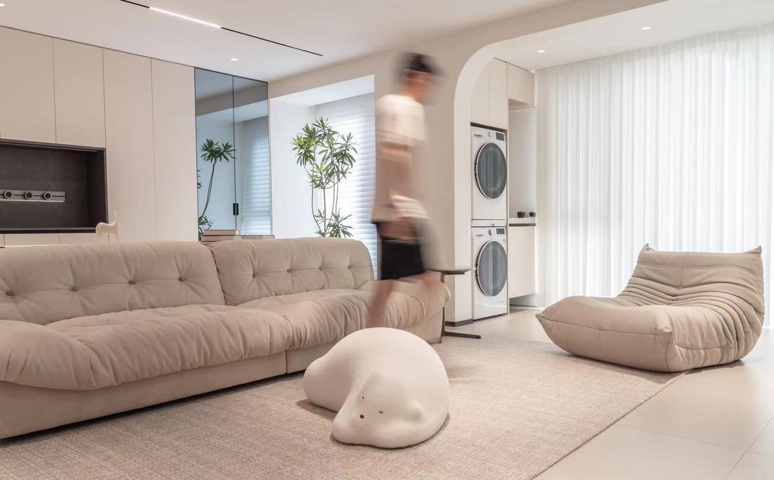 苏州绿地半岛极简奶油风丨中国苏州丨域空间设计-19