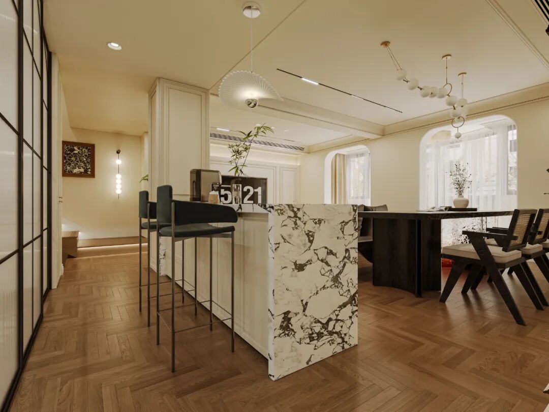 ECORN·徐汇140㎡轻法中古丨拆解错层难题！让每个空间在错落中各得其所...-82