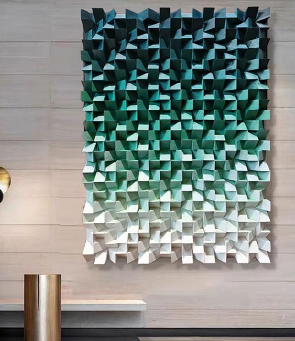 手工木头装置画马赛克艺术立体装饰画-1