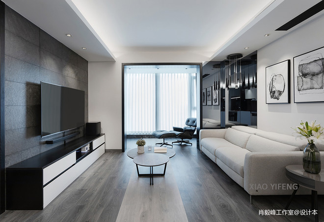 三居110平米装修案例·效果图  现代风格 · 高品质的舒适家丨肖毅峰工作室-15