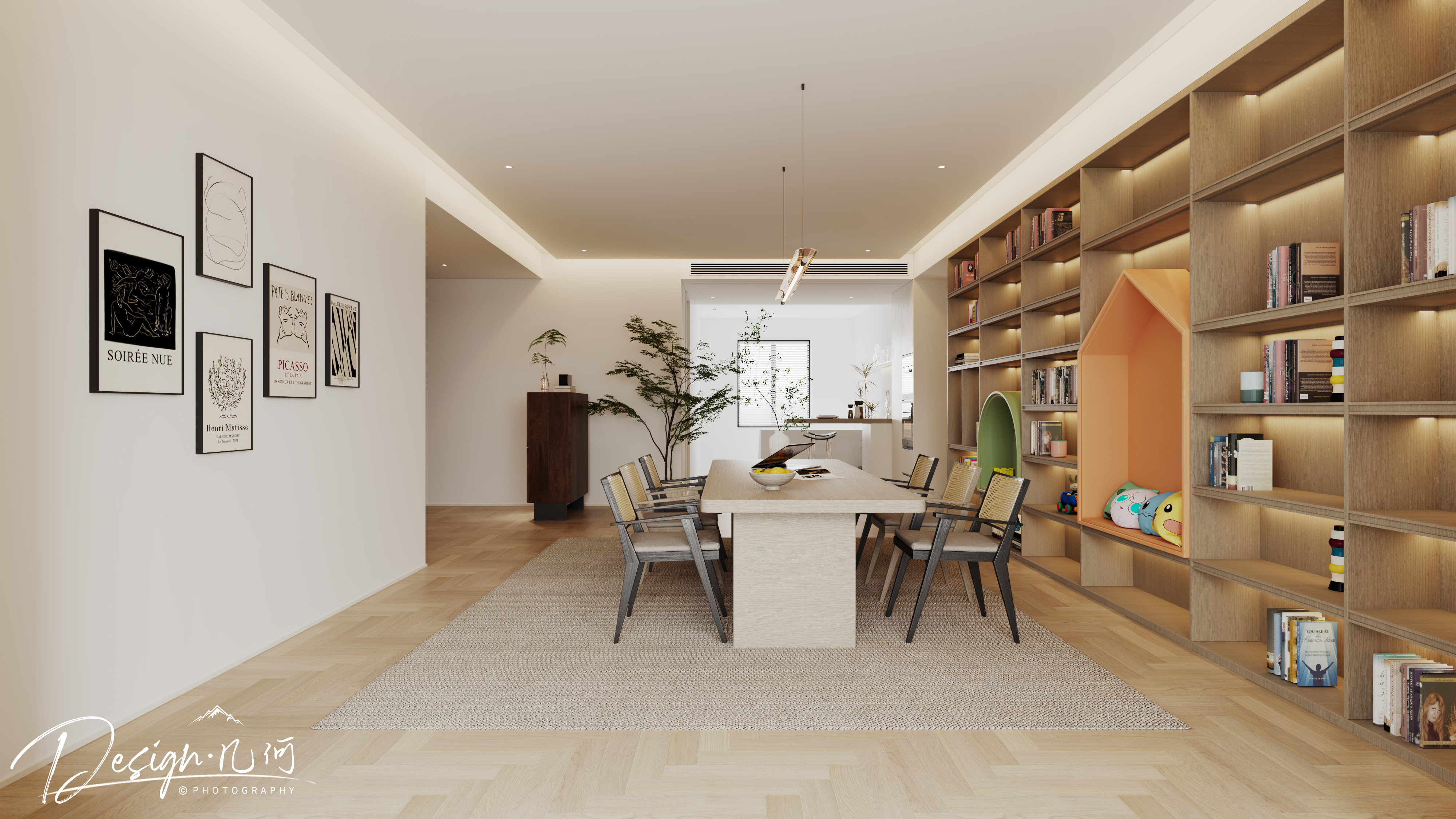 几何空间视觉表现 | 绿地内森庄园现代客餐厅-17