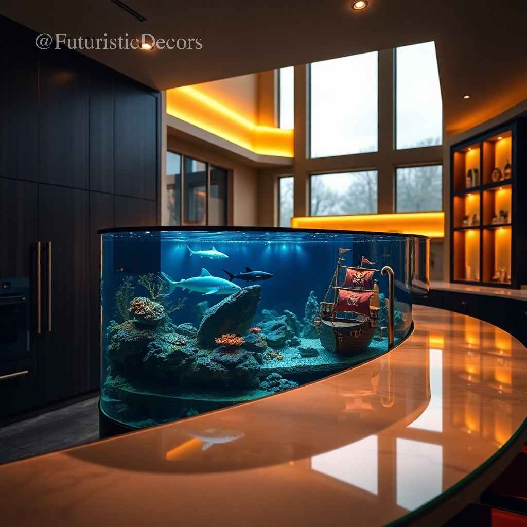 鲨鱼水族馆厨房岛设计丨FuturisticDecors-183
