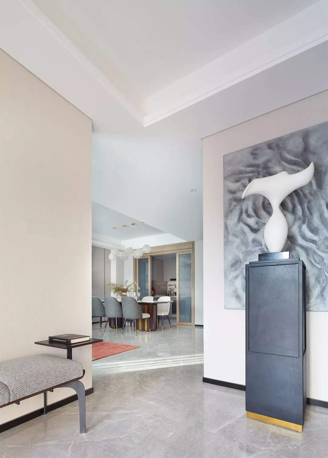 高级灰++爱马仕橙,广州别墅打造优雅家居风丨中国广州丨星艺装饰广州总部-9