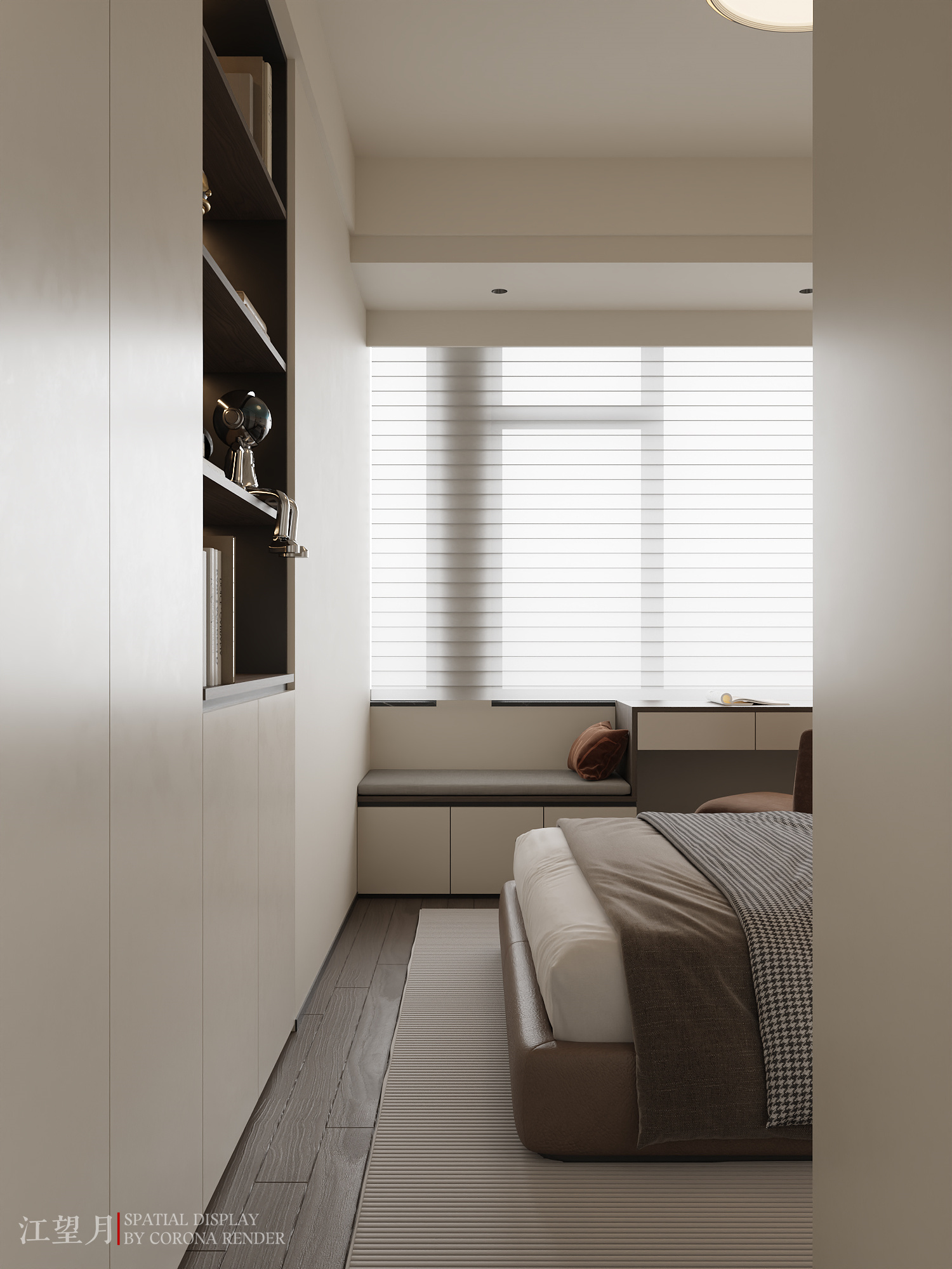 大白墙卧室渲染-6