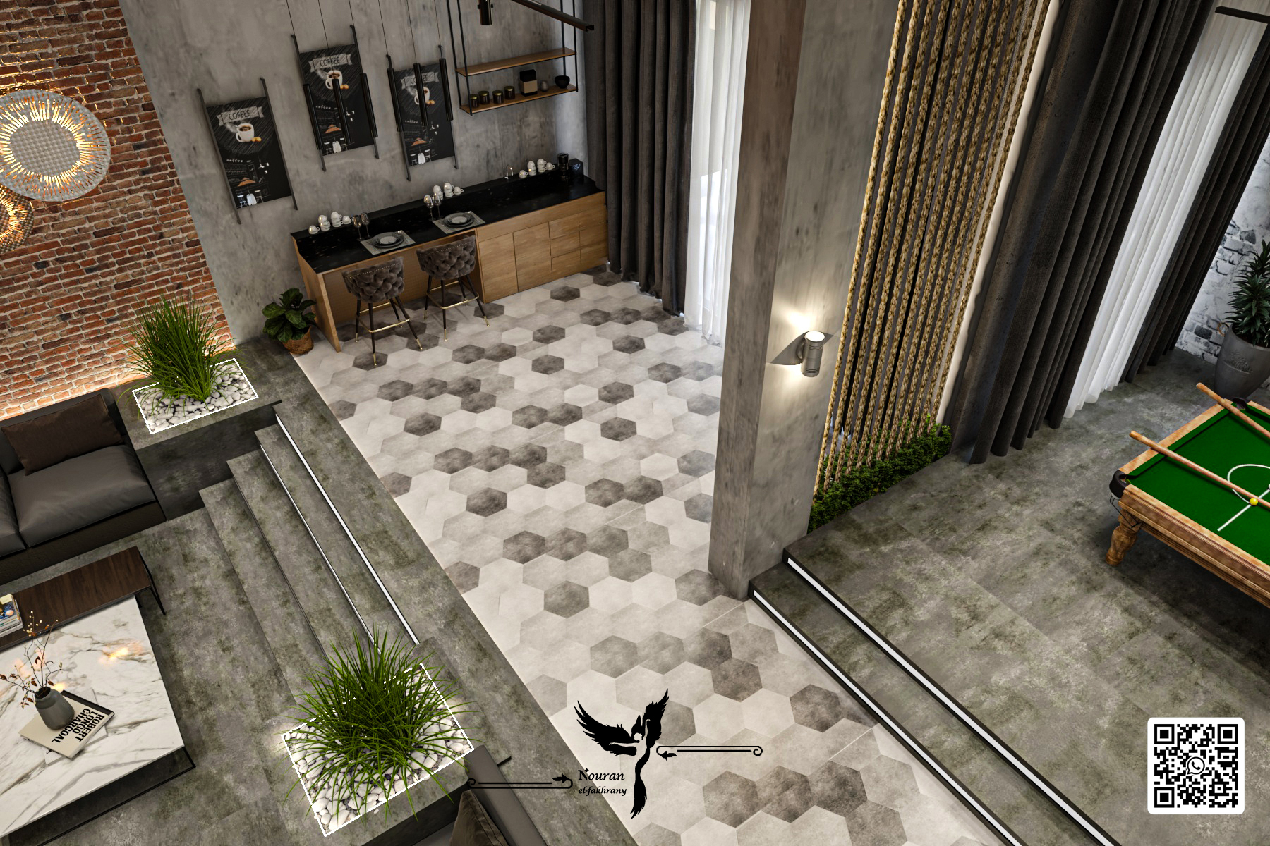 Industrial style basement-3