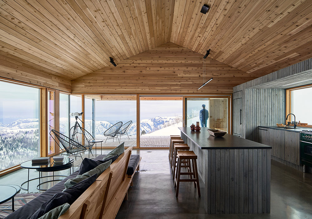 美国犹他州雪山全景山间小屋-4