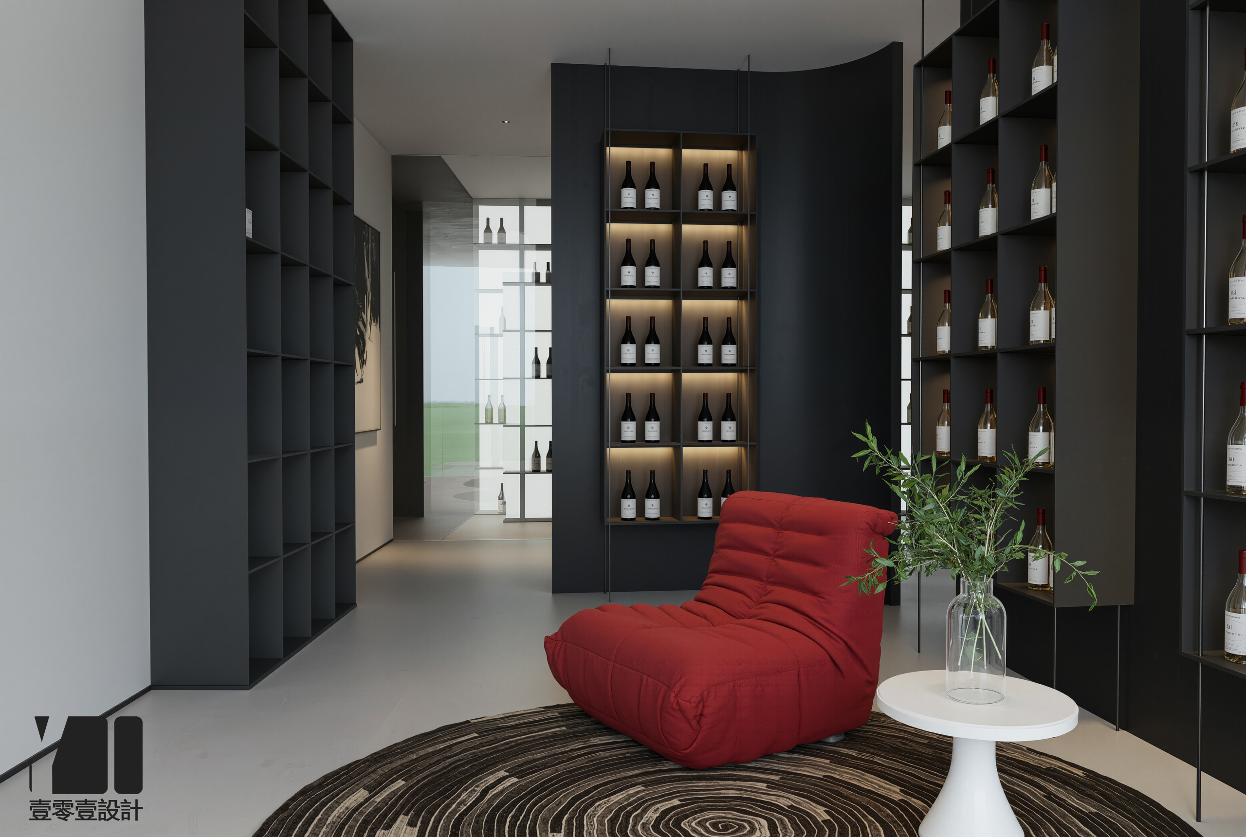 展厅设计 高级灰的沉默 被一抹红唇吻出裂痕-12