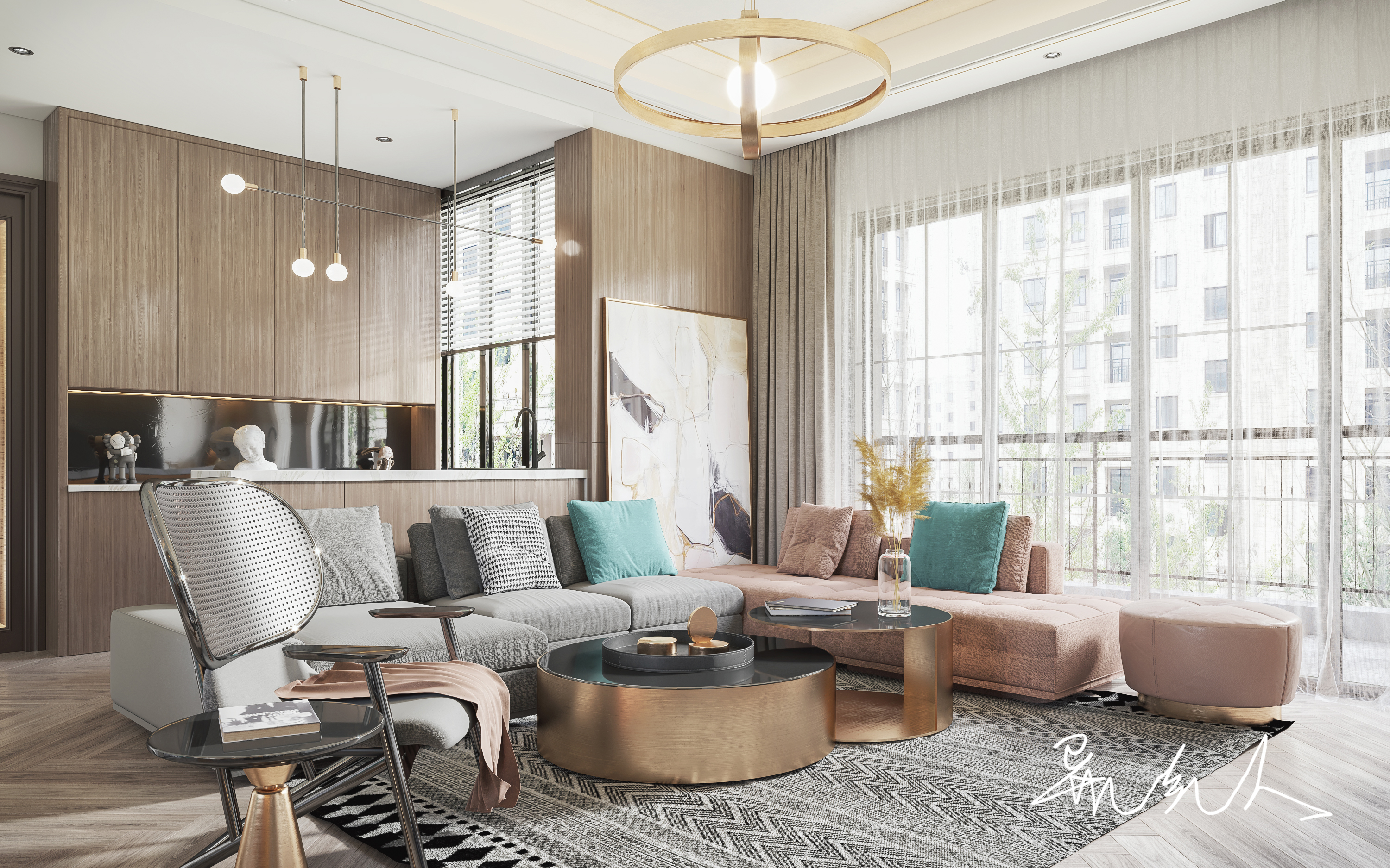 现代轻奢客厅设计案例解析-8