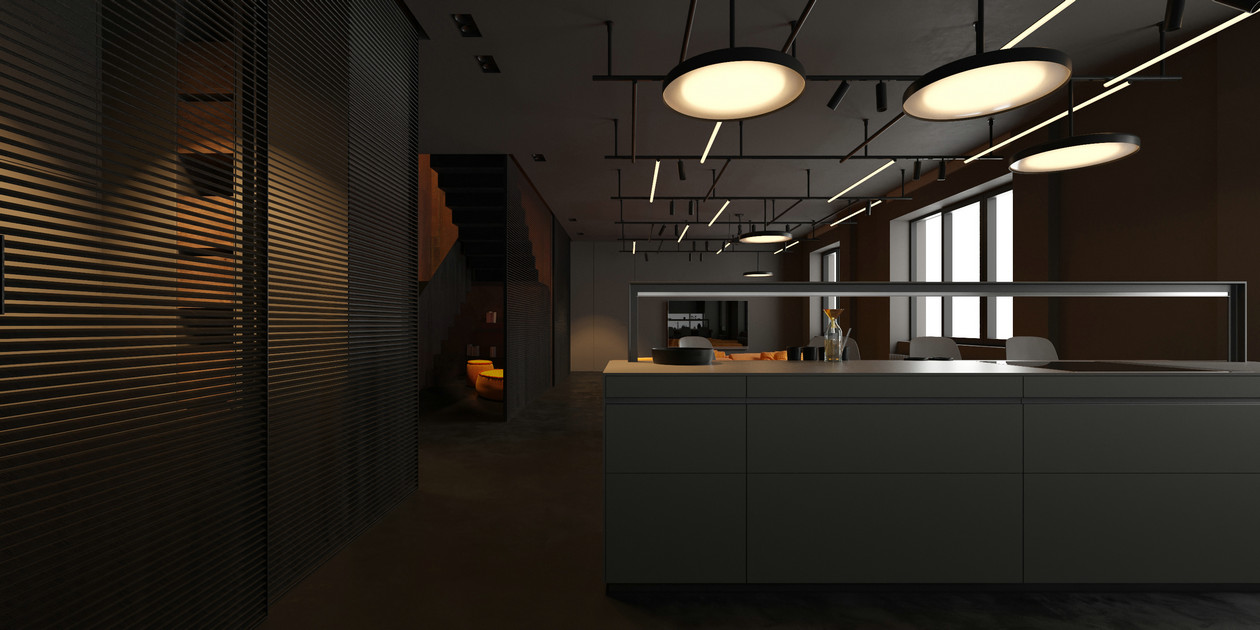 高级黑+橘色室内设计-11