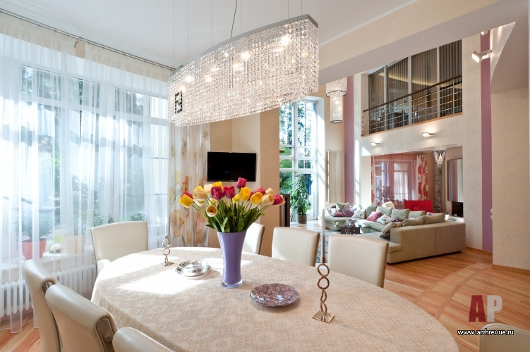 尼古拉山上带花卉主题的新艺术风格别墅室内设计丨Серов Егор-20