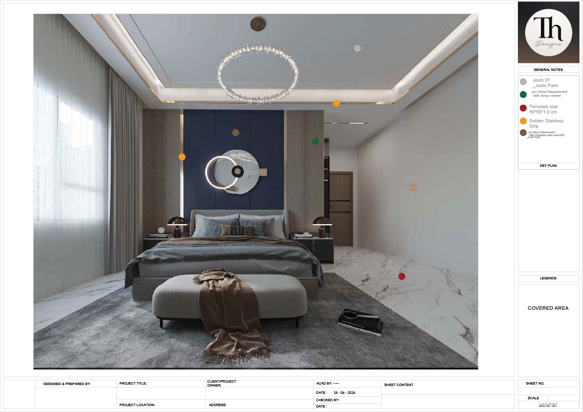 卧室施工图设计项目丨沙特阿拉伯-5
