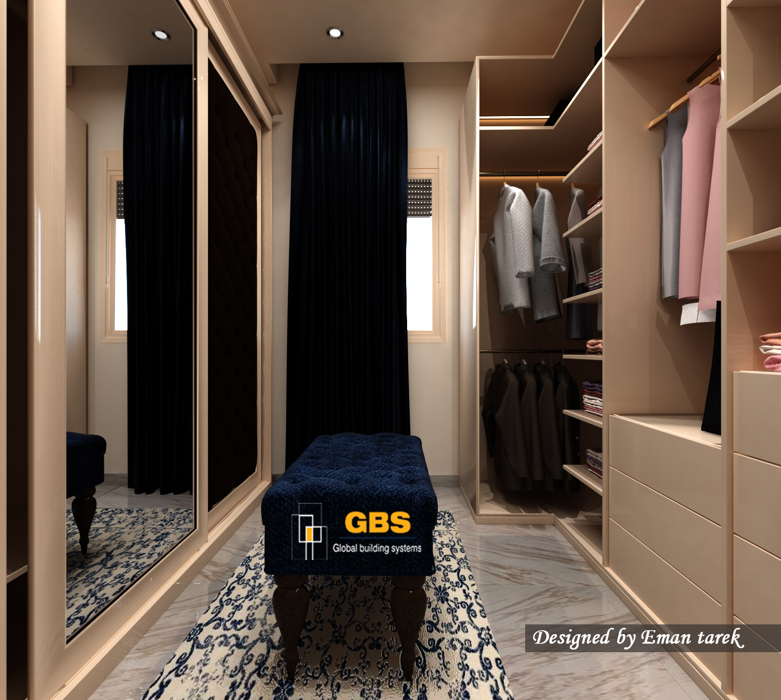 Classic bed room with dressing room-4