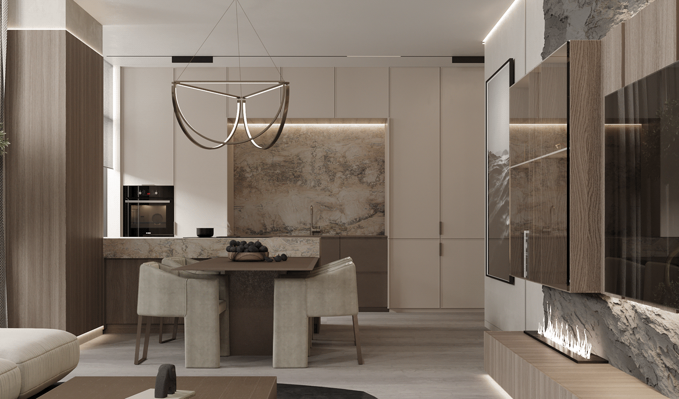 现代质感空间，暖木色系！-2