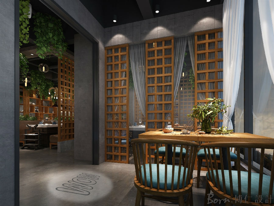 合肥火锅店餐厅设计装修公司 六扇门潮汕火锅店餐厅设计-11