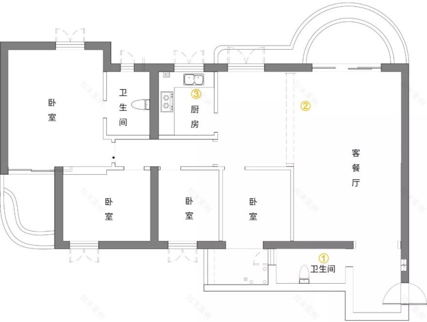 木色记忆 | 卧室改厨房,公卫作储物间,动线变化让家更宜居-12