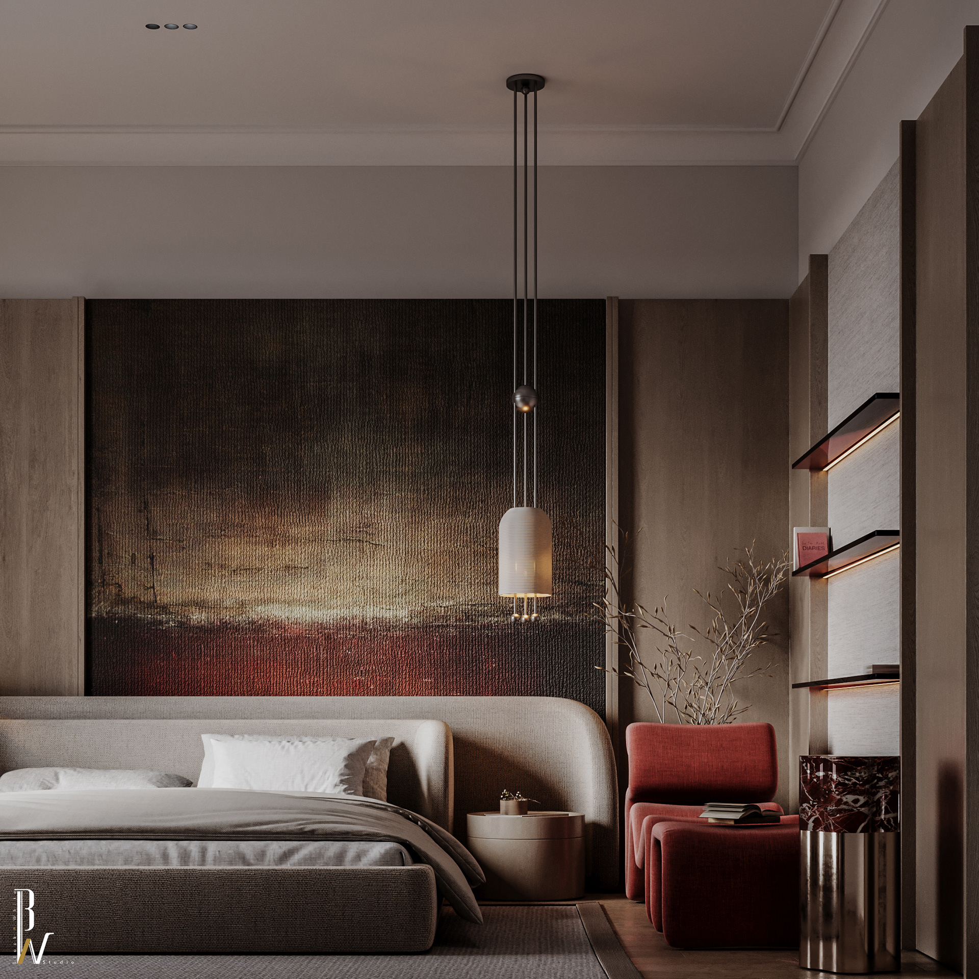 卧室设计丨阿联酋丨Black N White-8