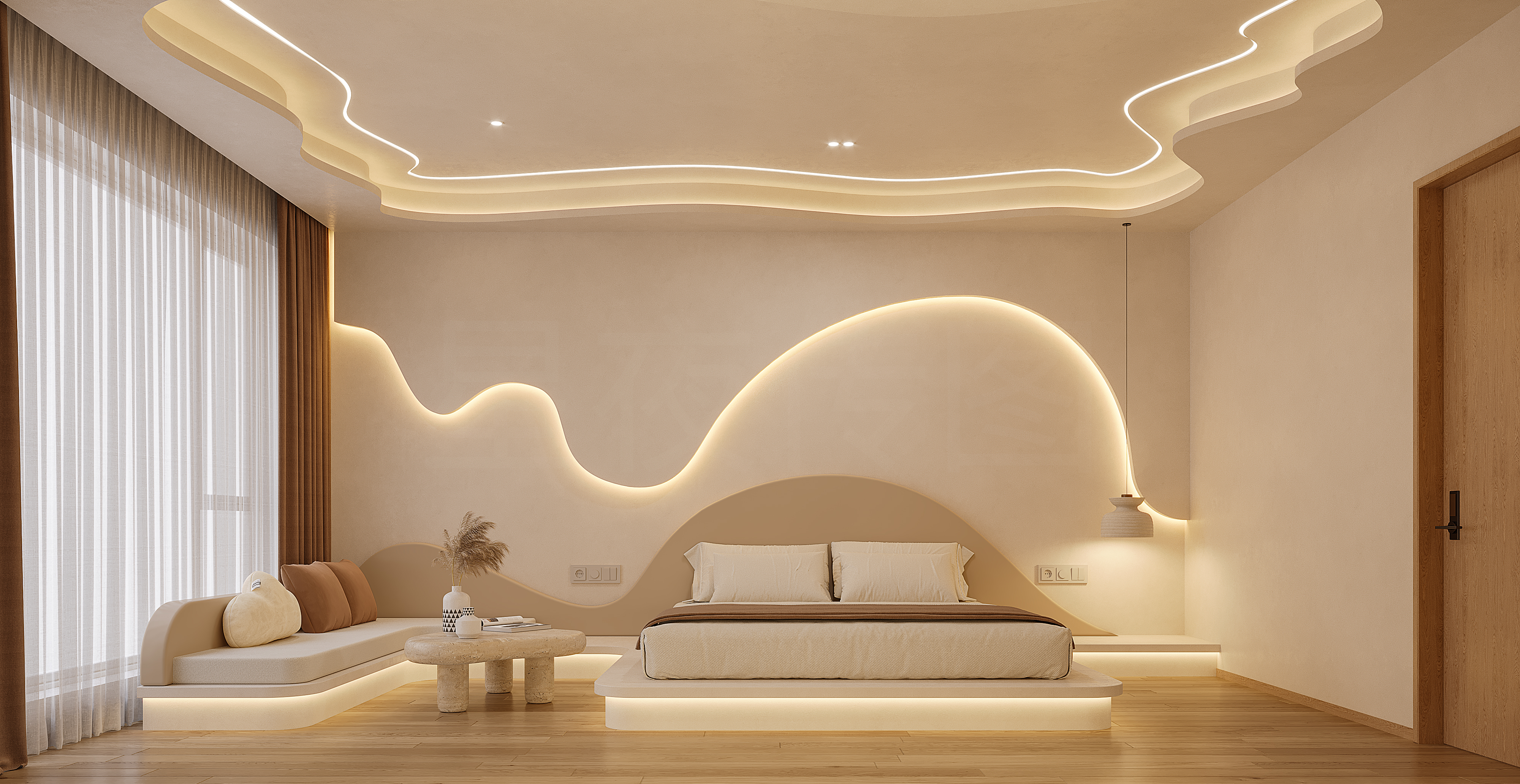 奶油风酒店异形风格-5