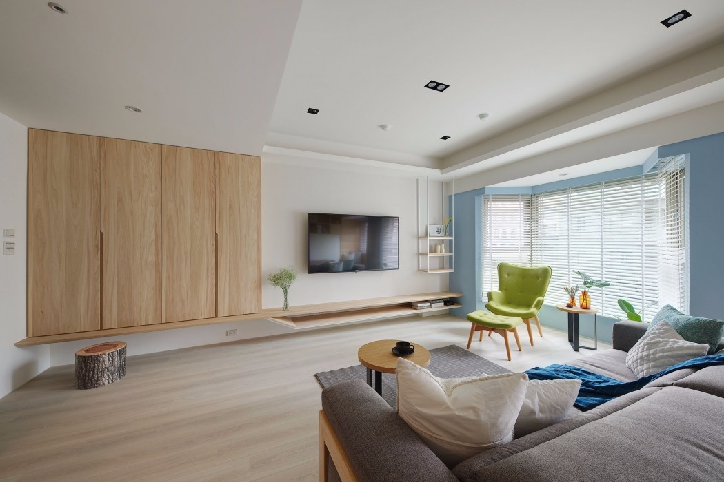 北欧风 86㎡原木简约住宅设计-0