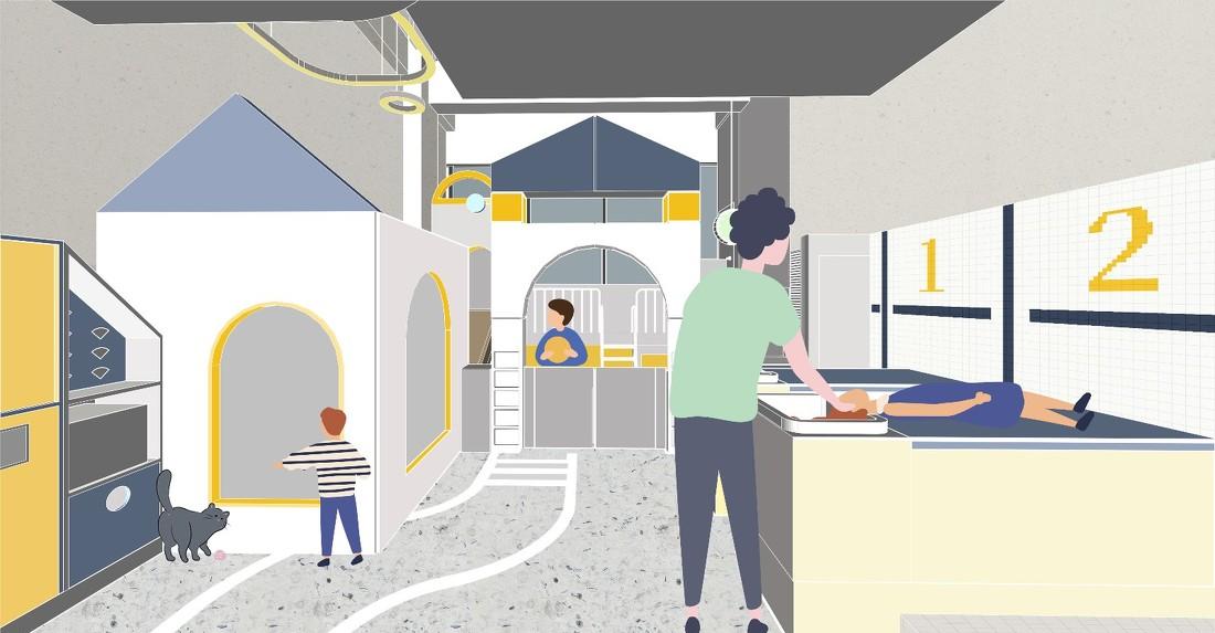 斑马线儿童理发品牌终端空间设计-43